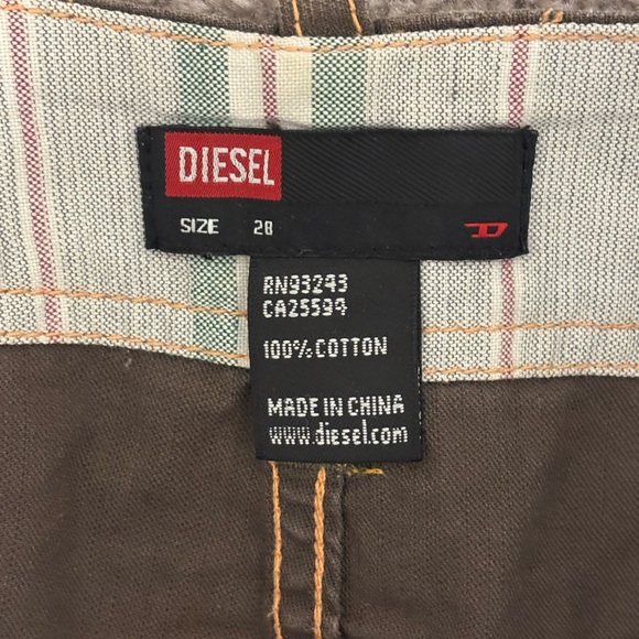 VTG Y2K DIESEL brown cargo patchwork Micro Mini Skirt Low Rise - Picture 11 of 13